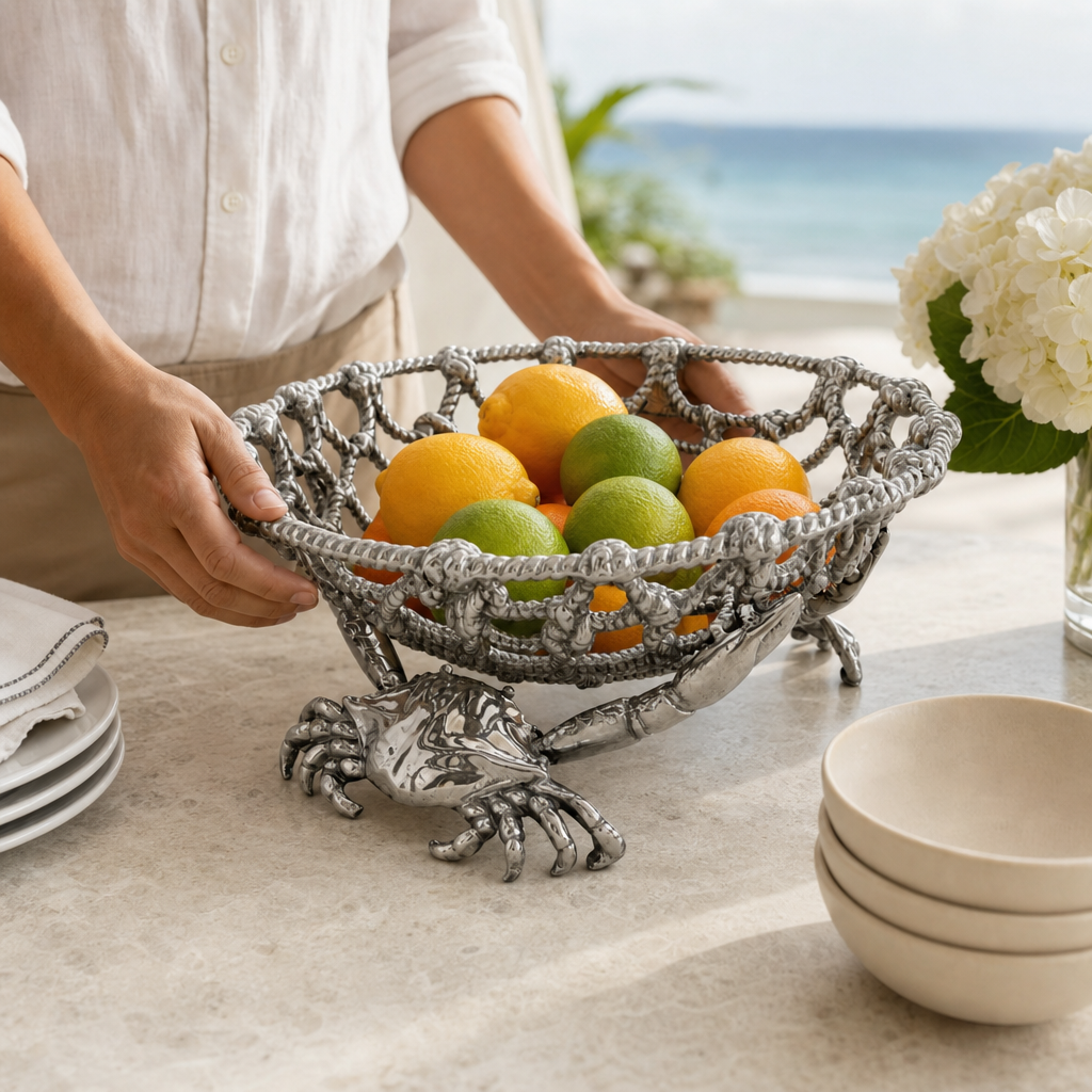 Crab and Net Fruit Basket