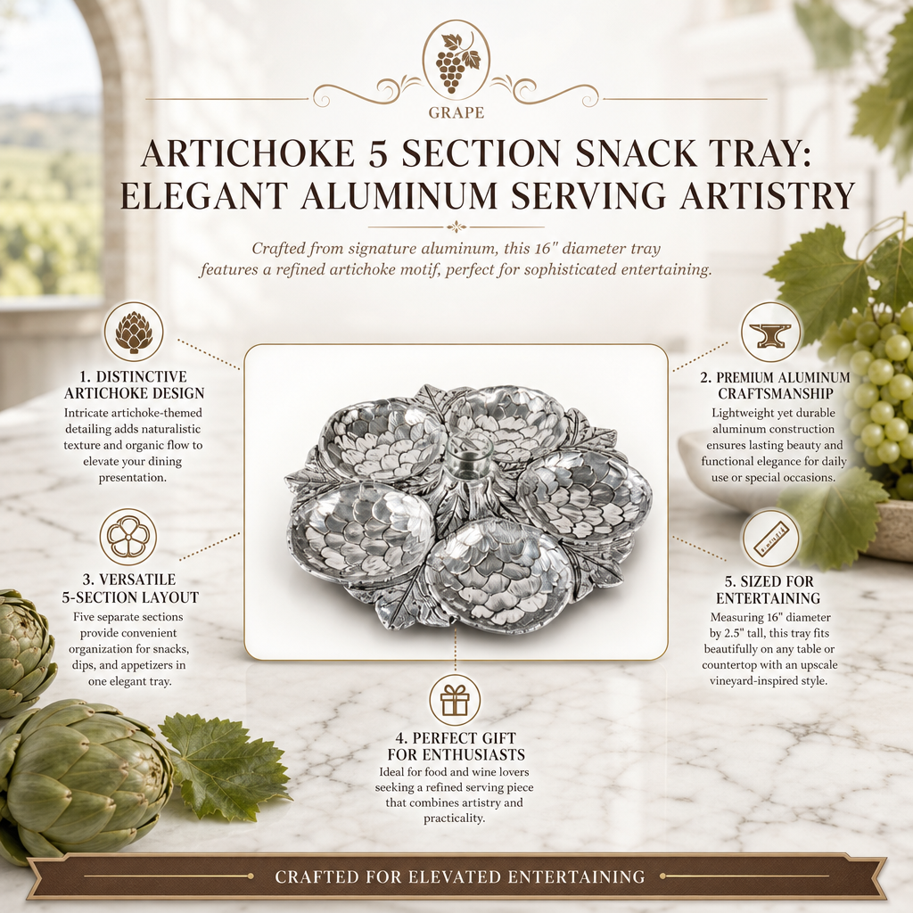 Artichoke 5 Section Snack Tray