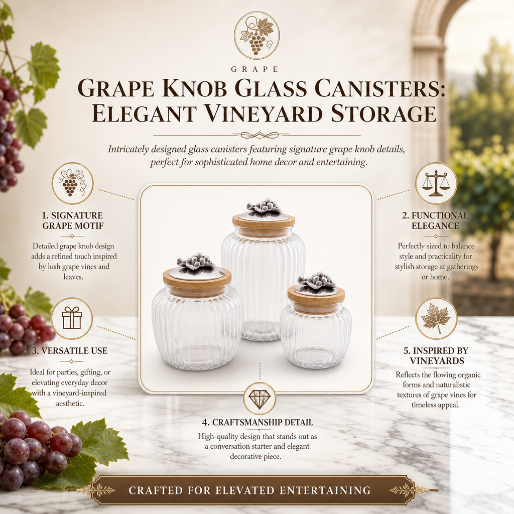 Grape Knob Glass Canisters