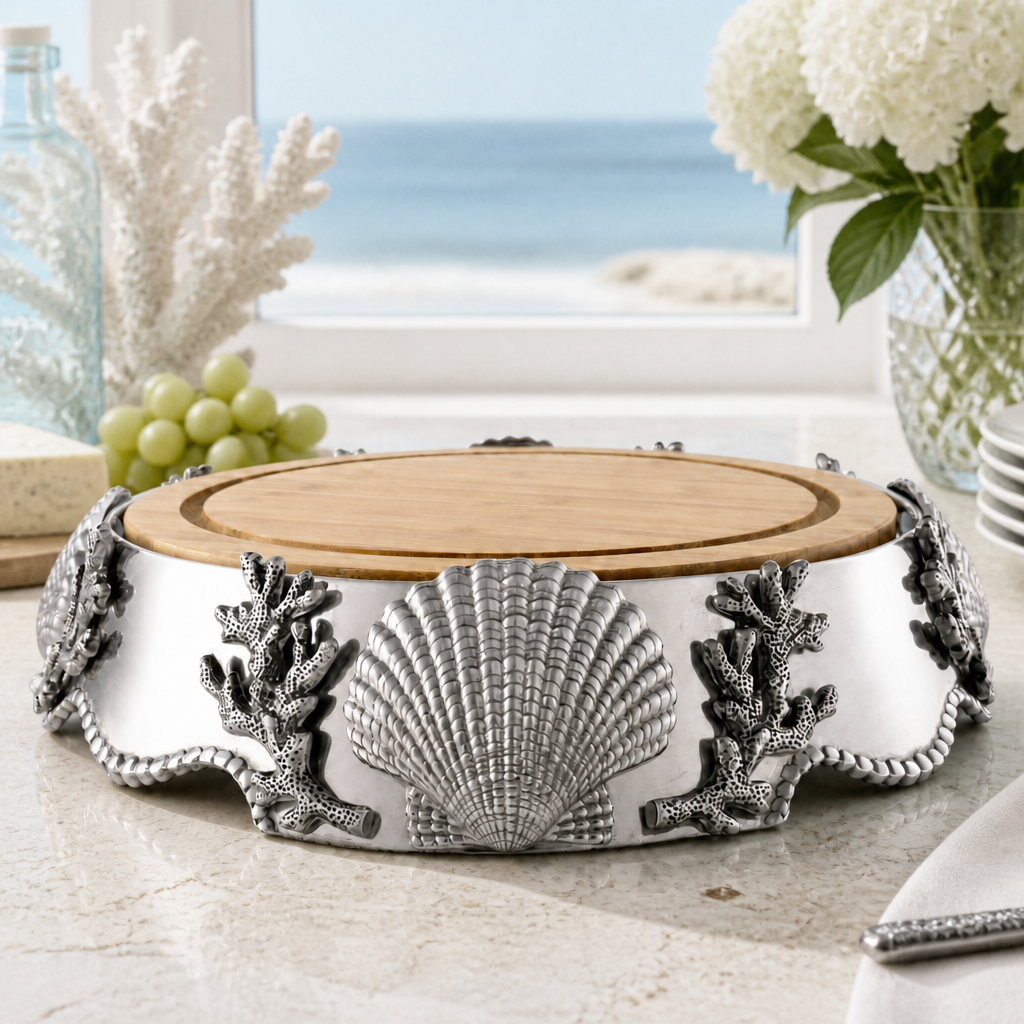Coastal Wood Cheese Pedestal