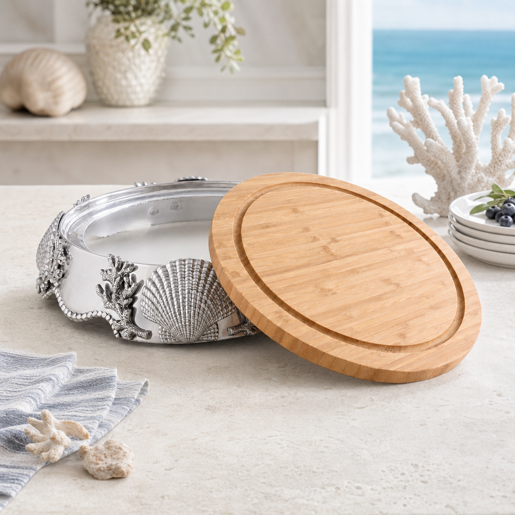 Coastal Wood Cheese Pedestal
