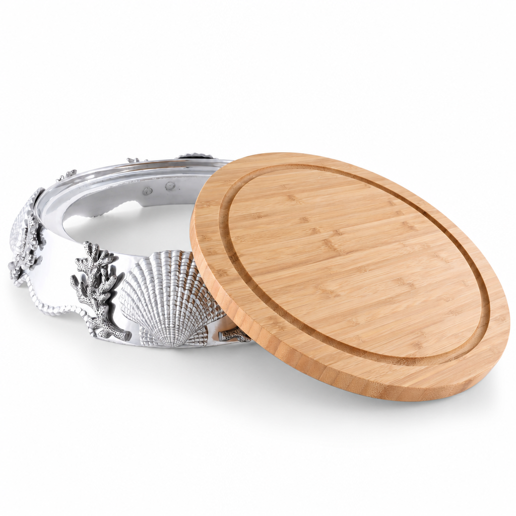 Coastal Wood Cheese Pedestal