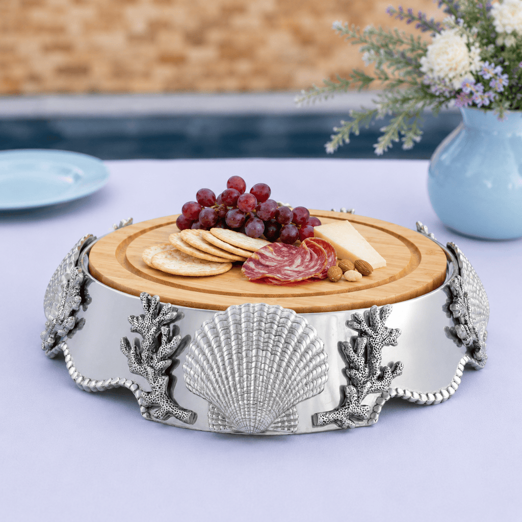 Coastal Wood Cheese Pedestal