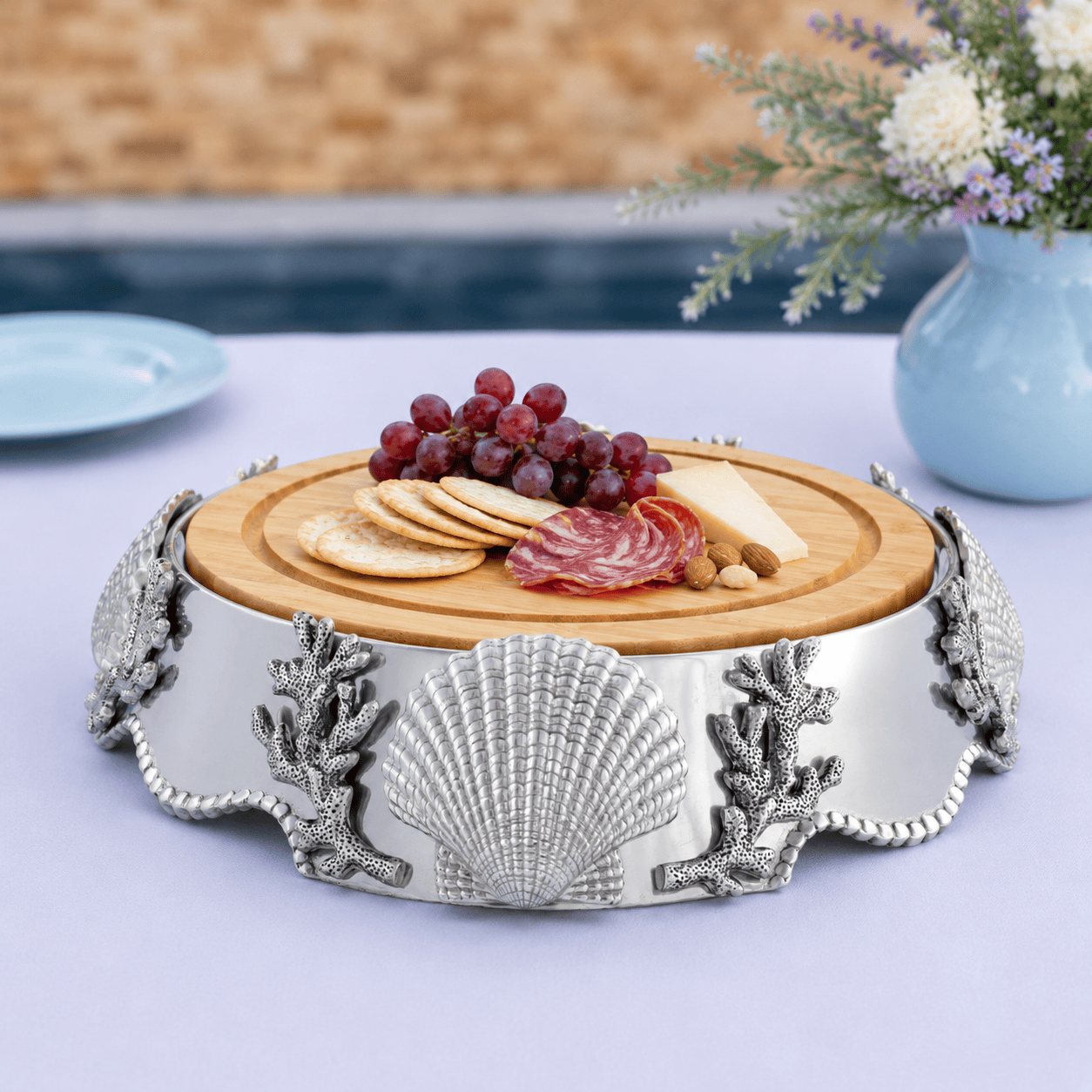 Coastal Wood Cheese Pedestal