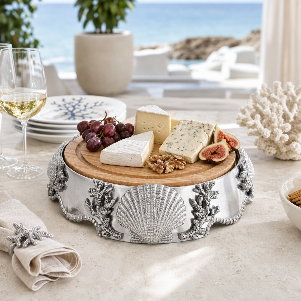 Coastal Wood Cheese Pedestal