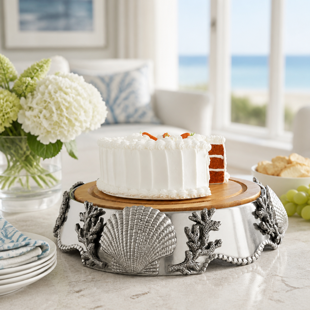 Coastal Wood Cheese Pedestal