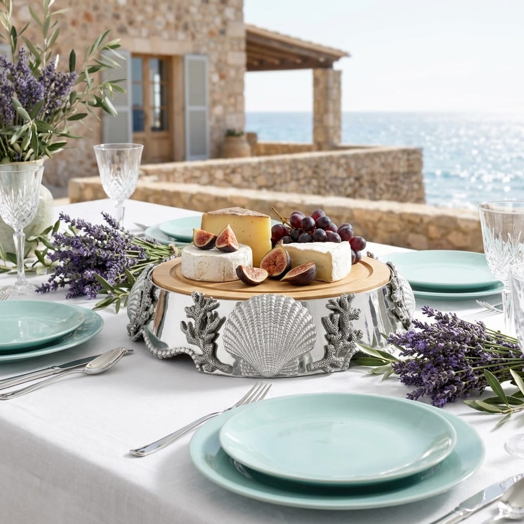 Coastal Wood Cheese Pedestal