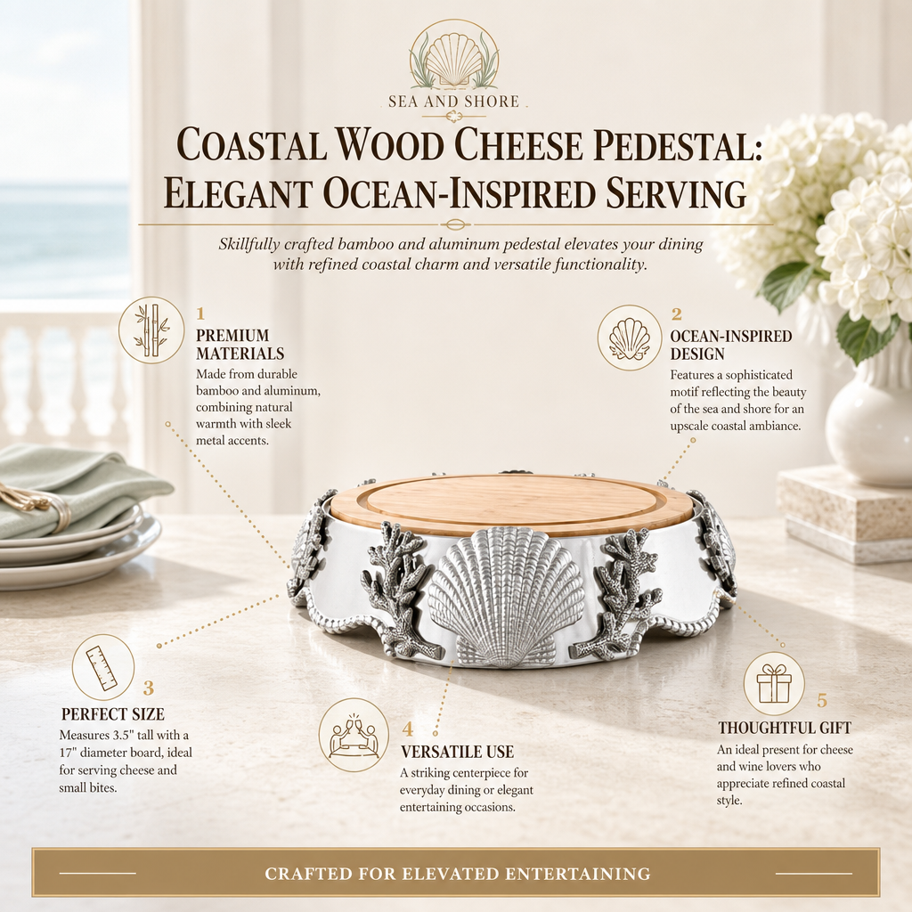 Coastal Wood Cheese Pedestal