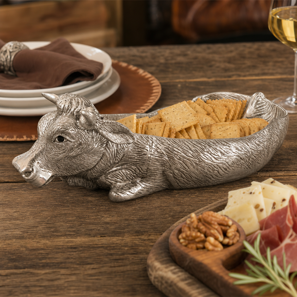 Cow Carving Serving Tray
