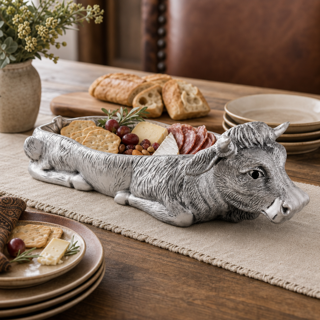 Cow Carving Serving Tray