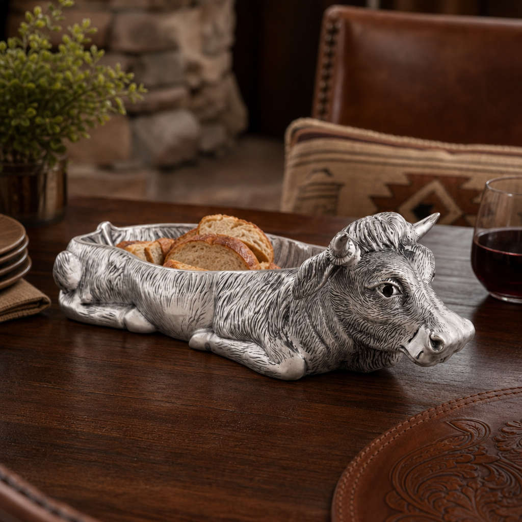 Cow Carving Serving Tray