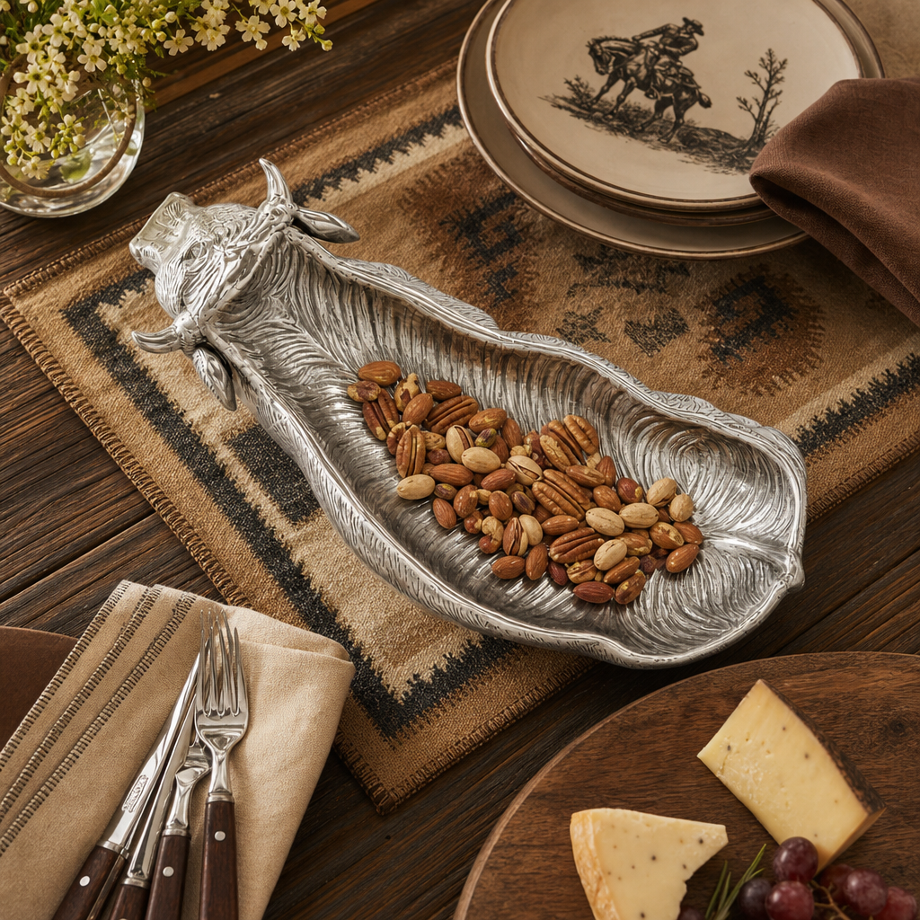 Cow Carving Serving Tray
