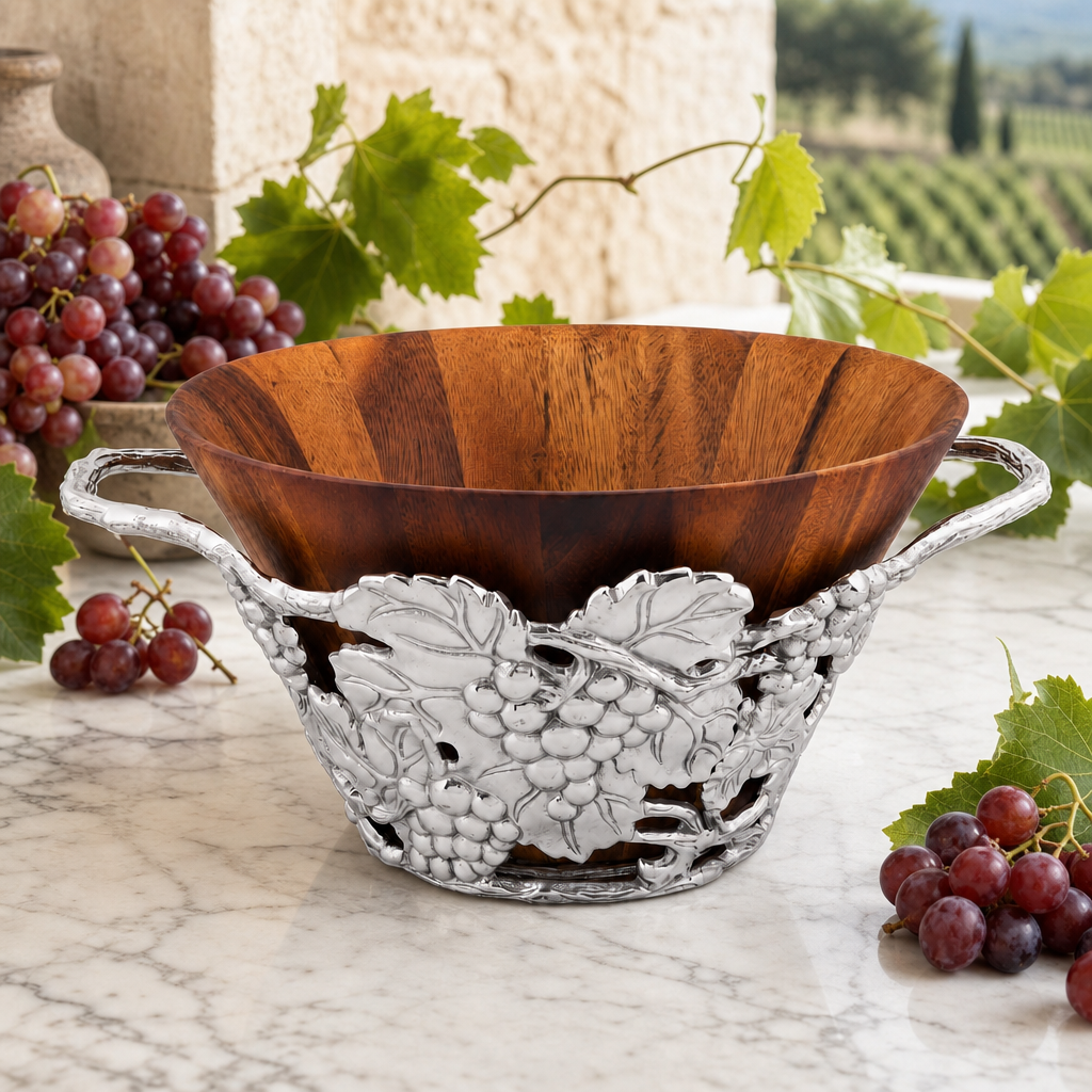 Grape Wood Tall Salad Bowl