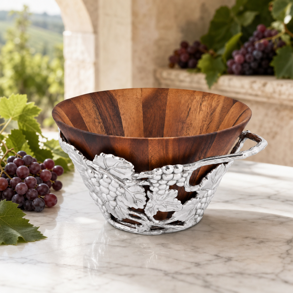 Grape Wood Tall Salad Bowl