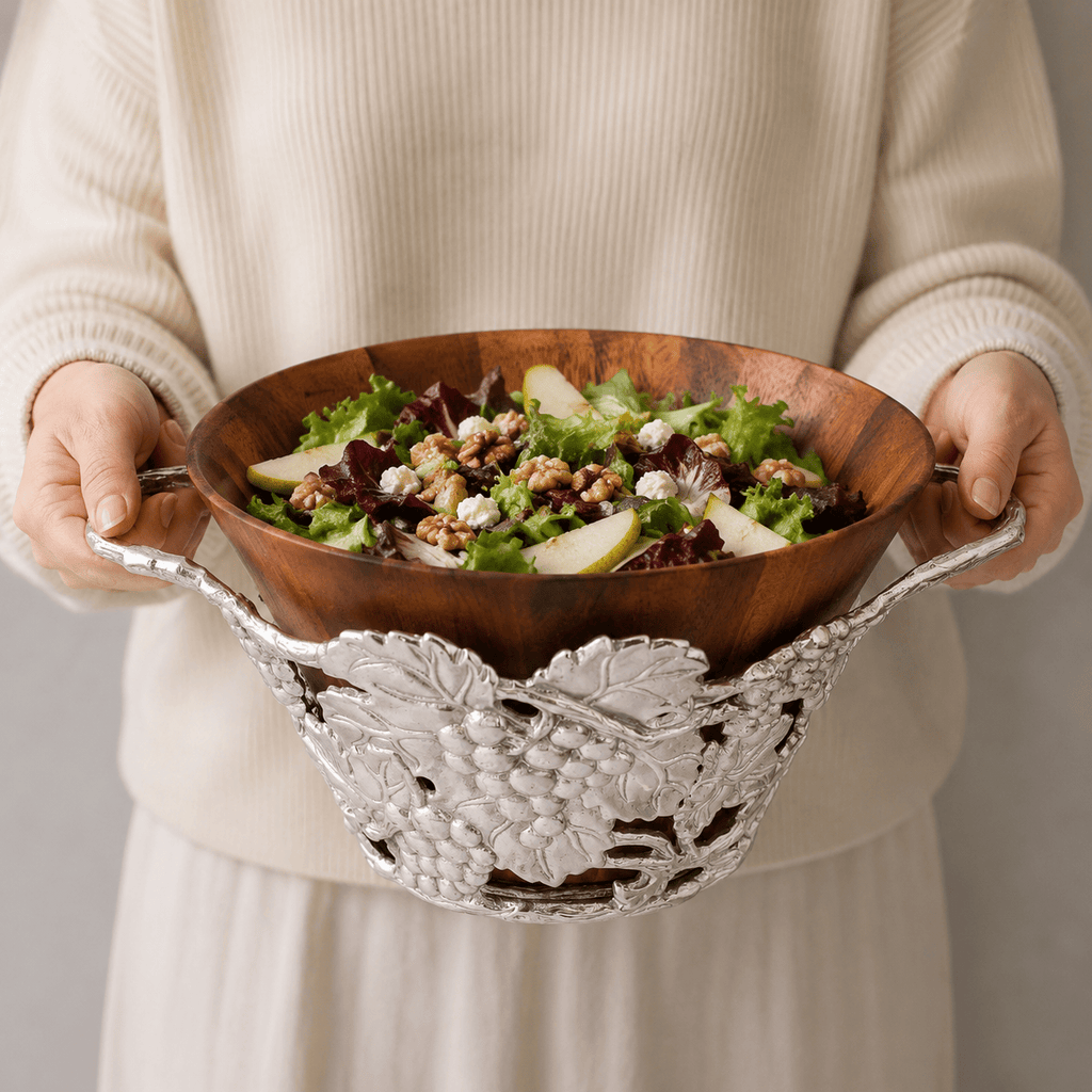Grape Wood Tall Salad Bowl