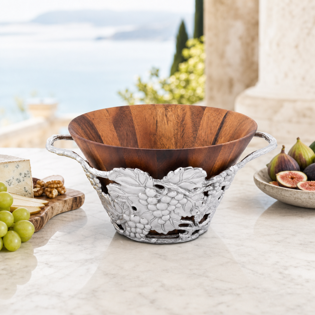 Grape Wood Tall Salad Bowl