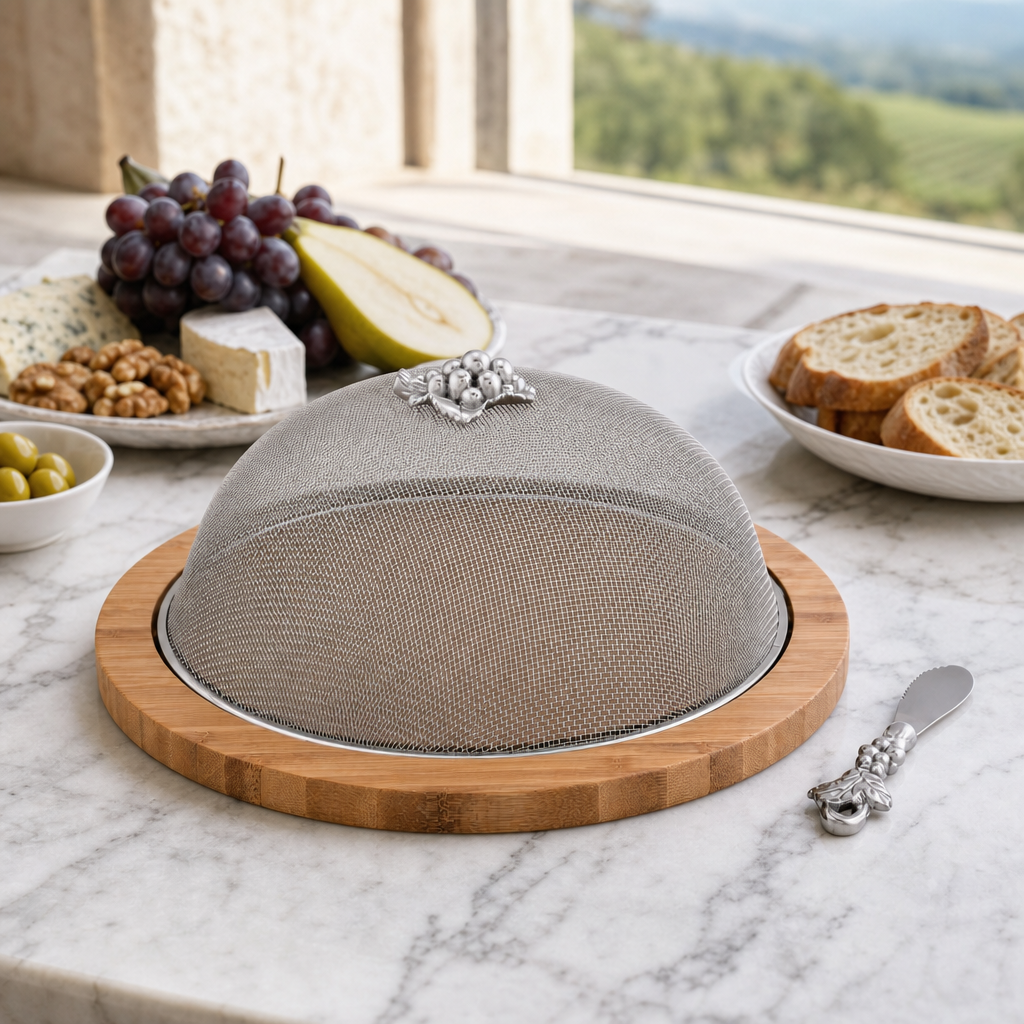 Grape 3 Piece Picnic Cheese Board / Spreader