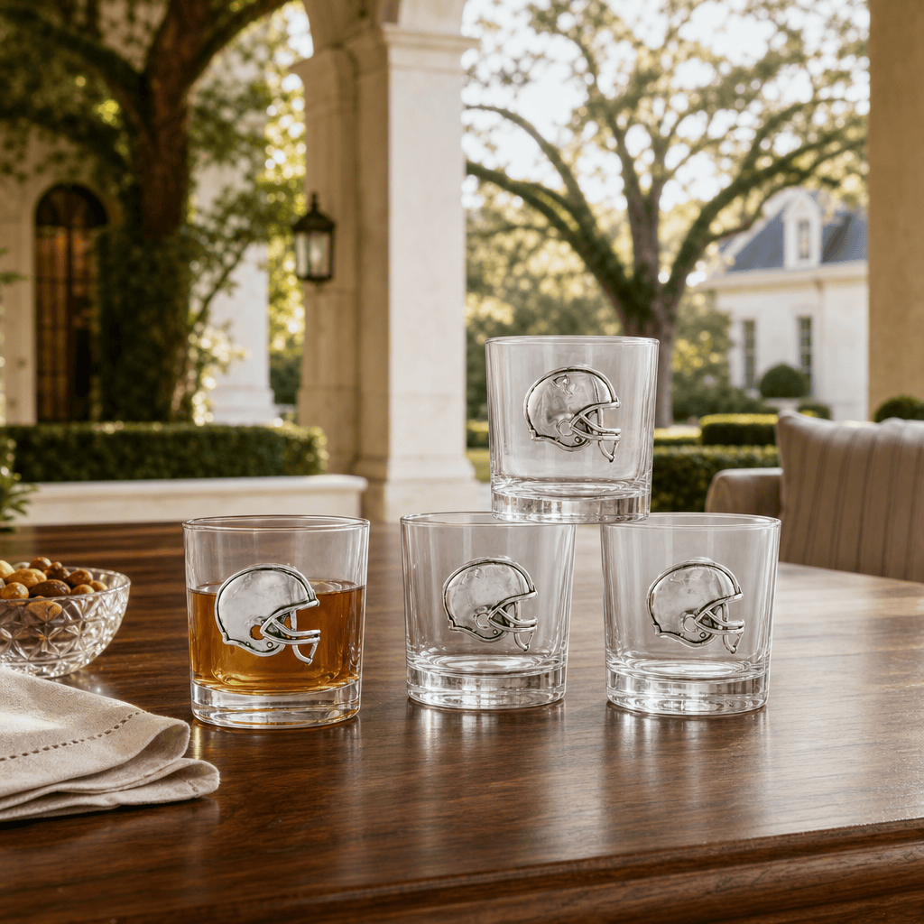 Football Helmet Bar Glasses Set of 4