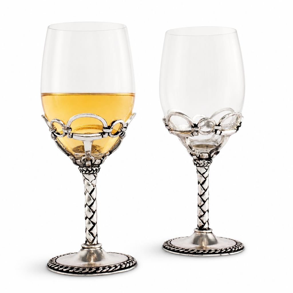 Equestrian Pair of Wine Glasses