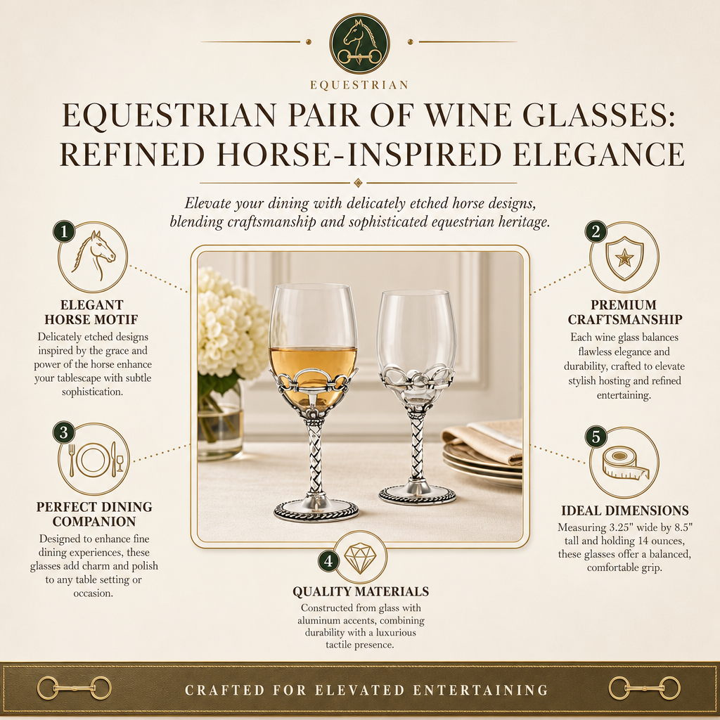 Equestrian Pair of Wine Glasses