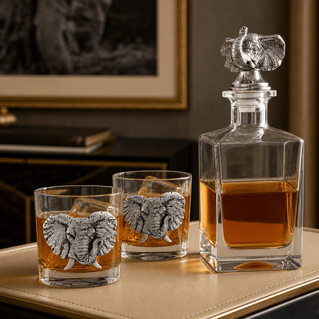 Elephant Decanter Set with Glasses