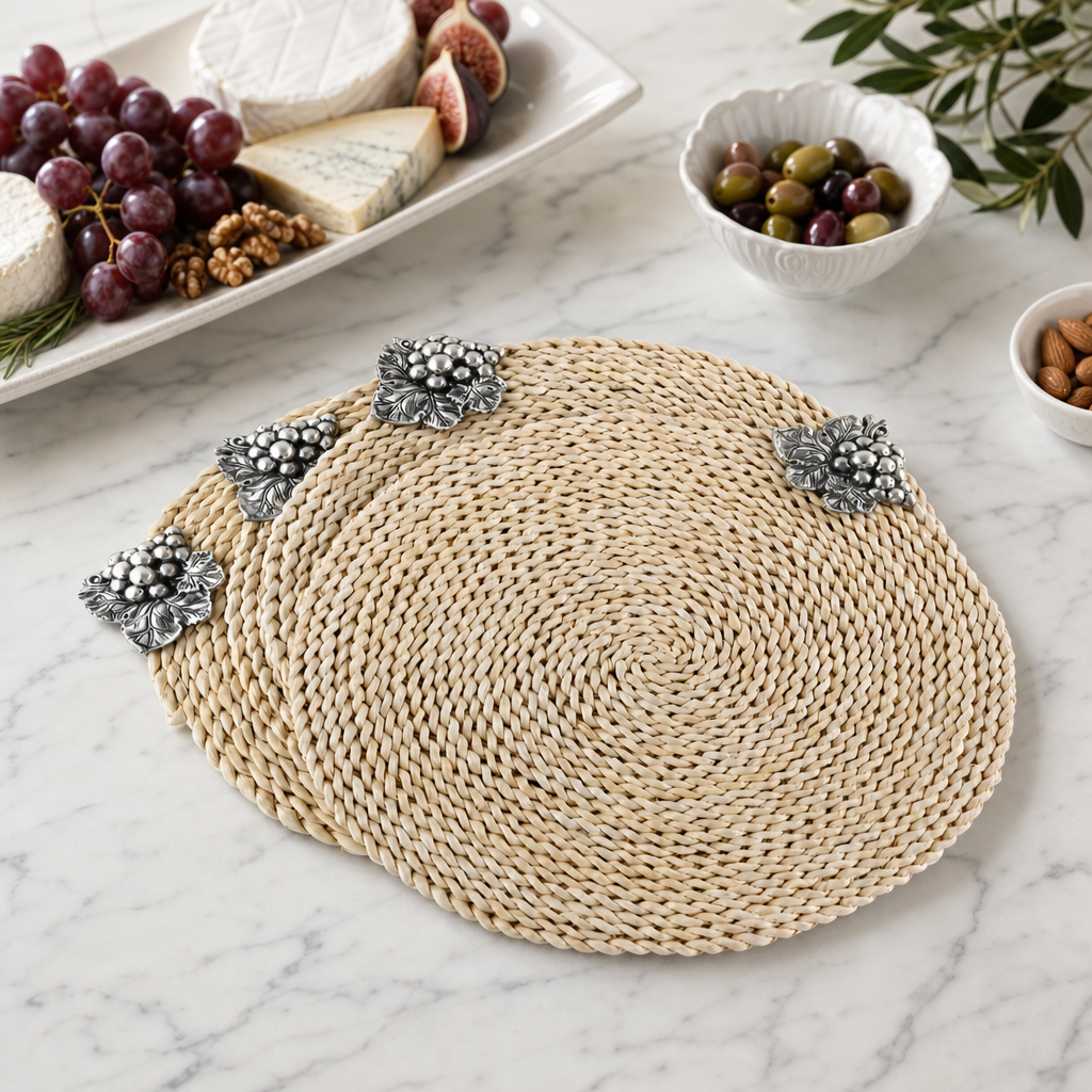 Grape Twisted Seagrass Placemats - set of 4