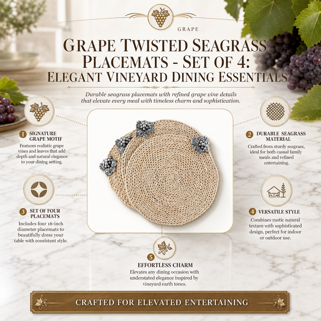 Grape Twisted Seagrass Placemats - set of 4