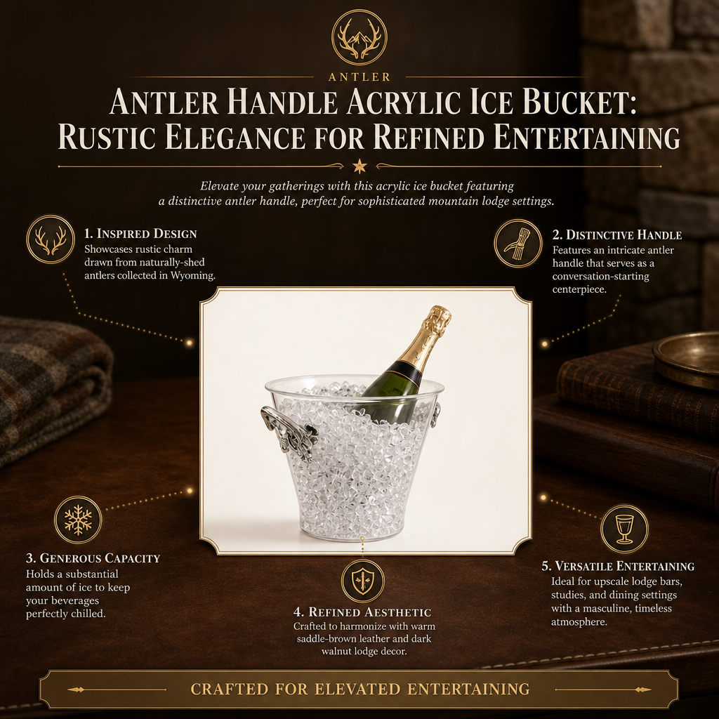 Antler Handle Acrylic Ice Bucket