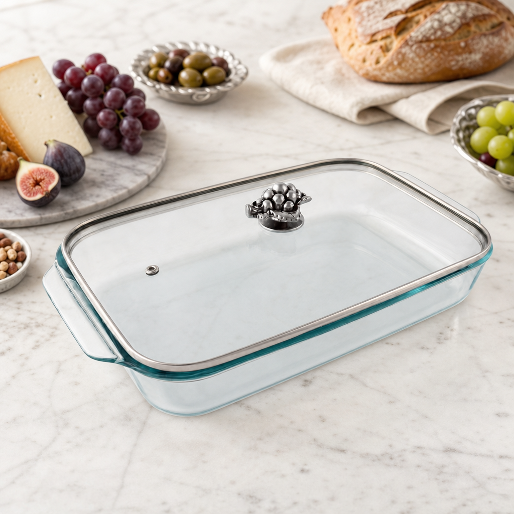 Grape Lid with Pyrex 3 quart Baking Dish