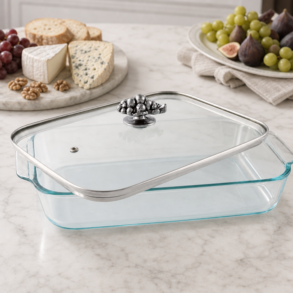 Grape Lid with Pyrex 3 quart Baking Dish