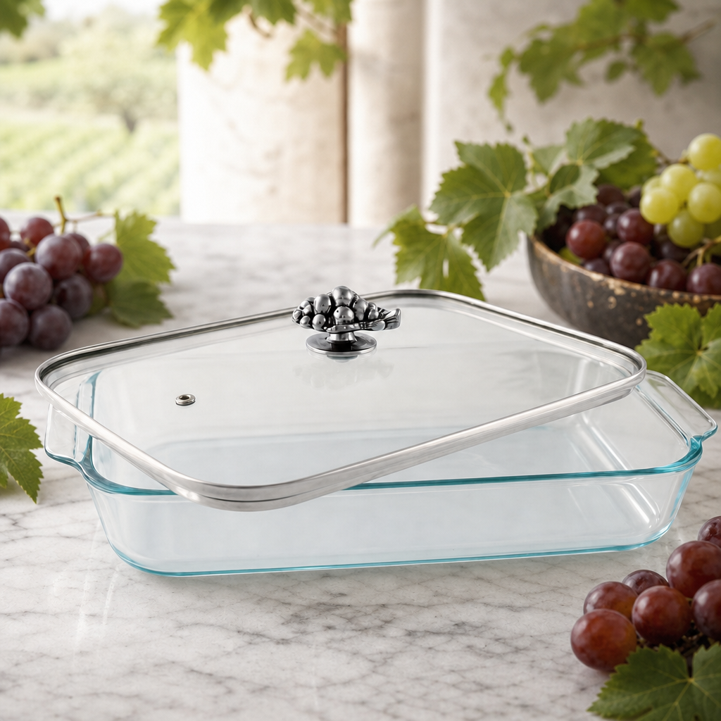 Grape Lid with Pyrex 3 quart Baking Dish