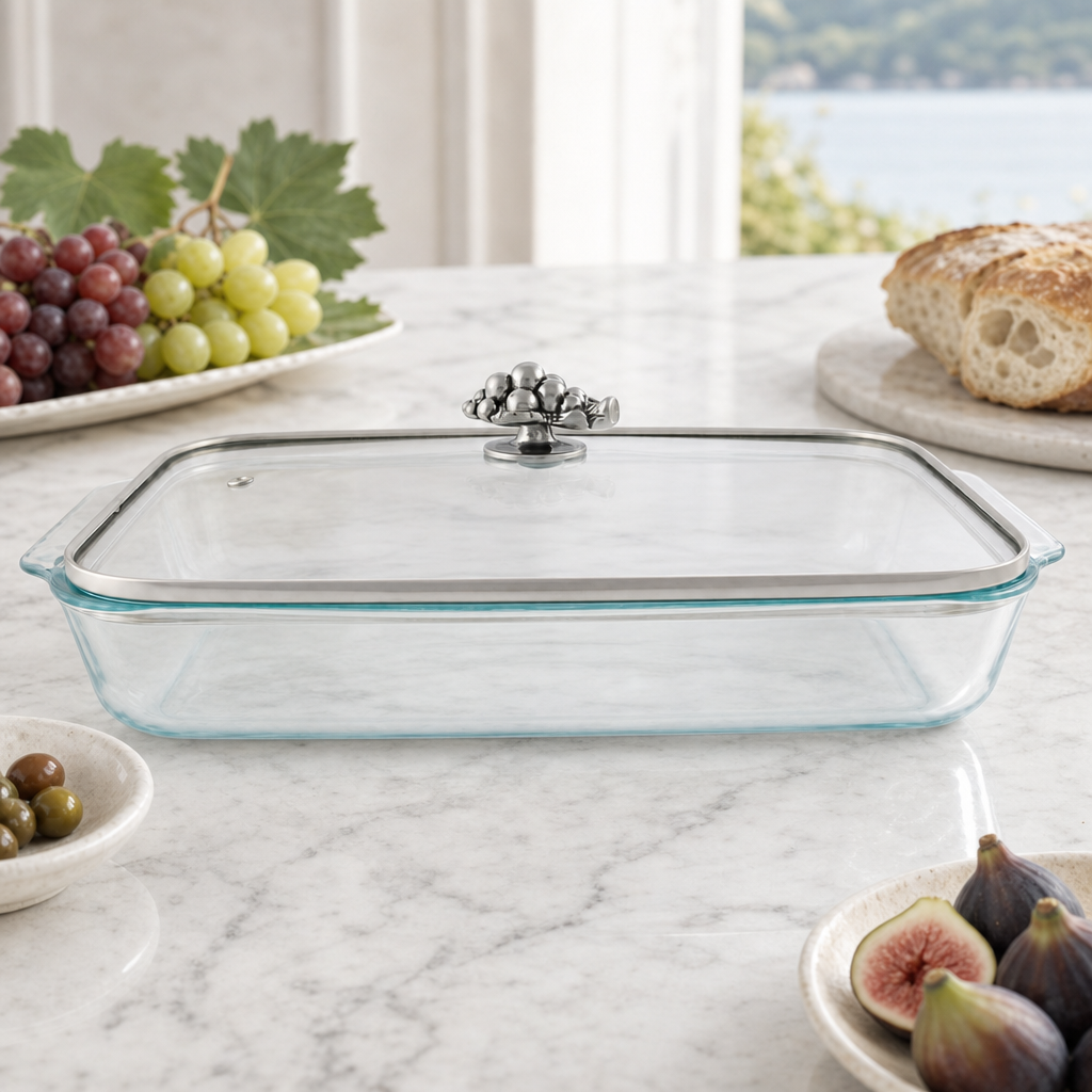 Grape Lid with Pyrex 3 quart Baking Dish