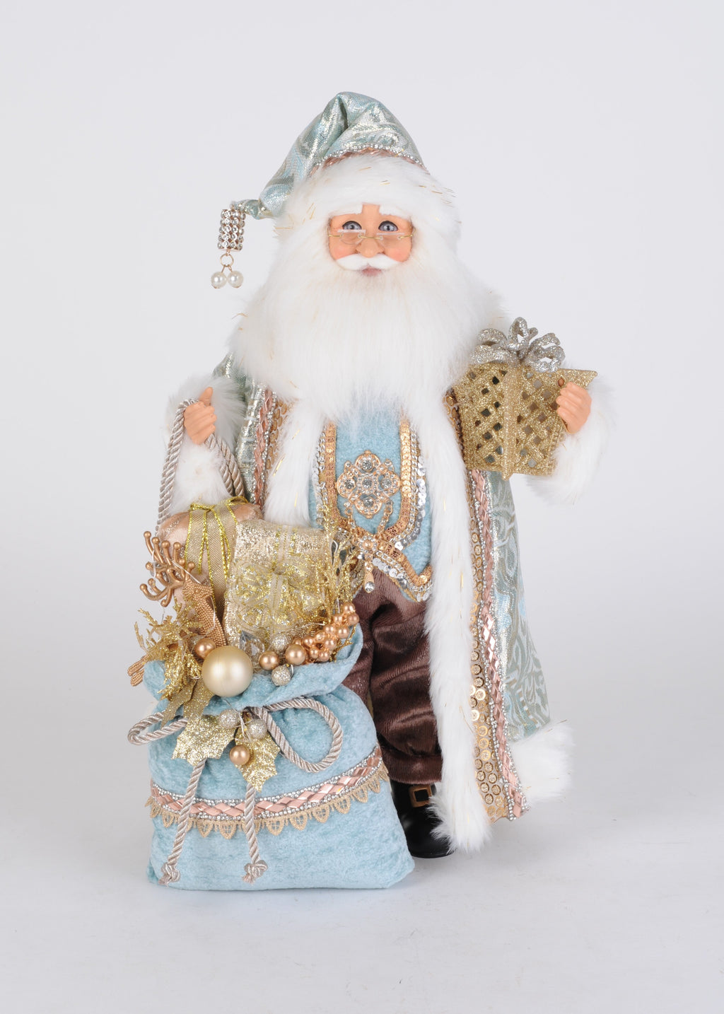 CC16-282 Lighted Blue Elegance Santa