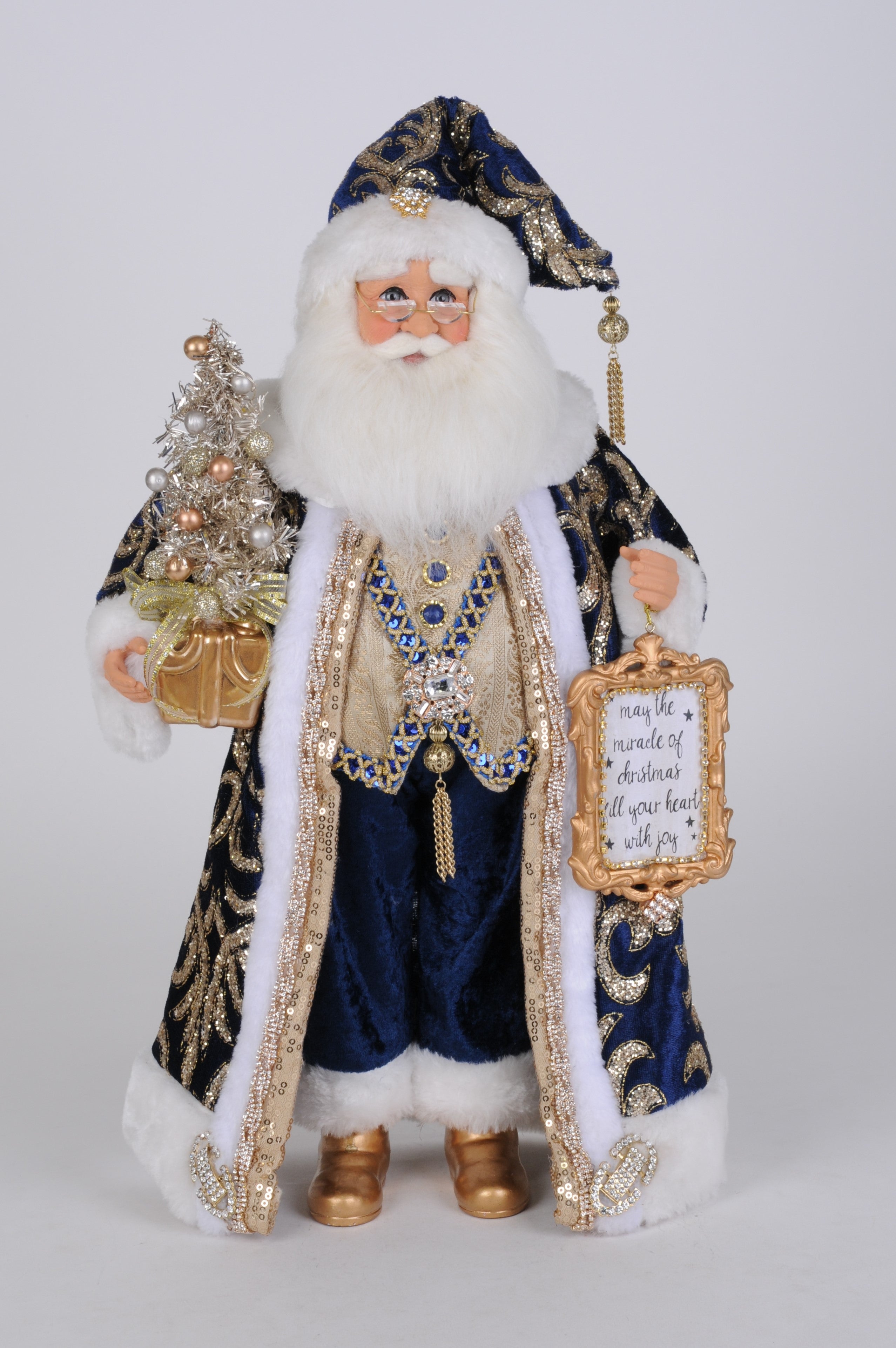 CC18-55 Lighted Midnight Blue Santa