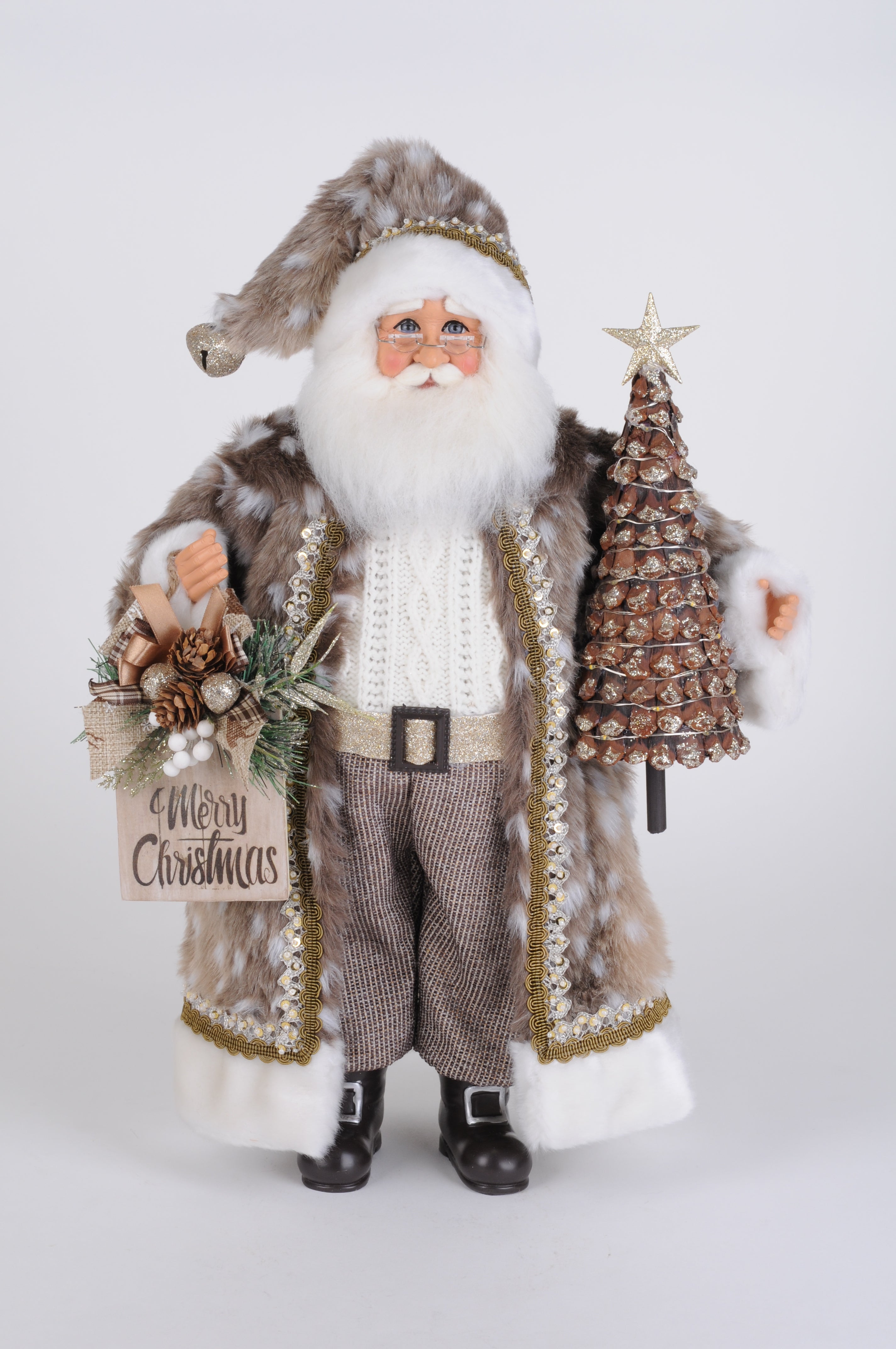 CC18-71 Lighted Natural Fawn Santa