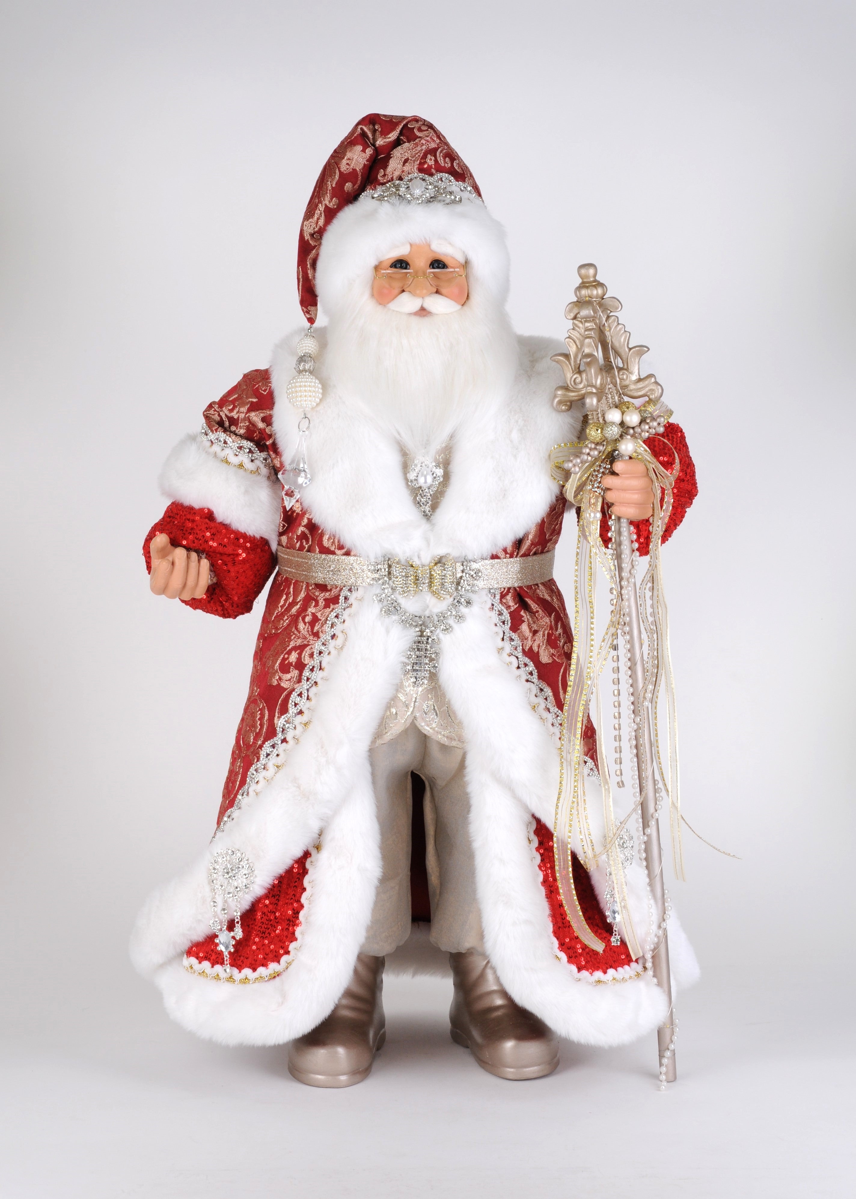 CC28-11 Lighted Red Couture Santa