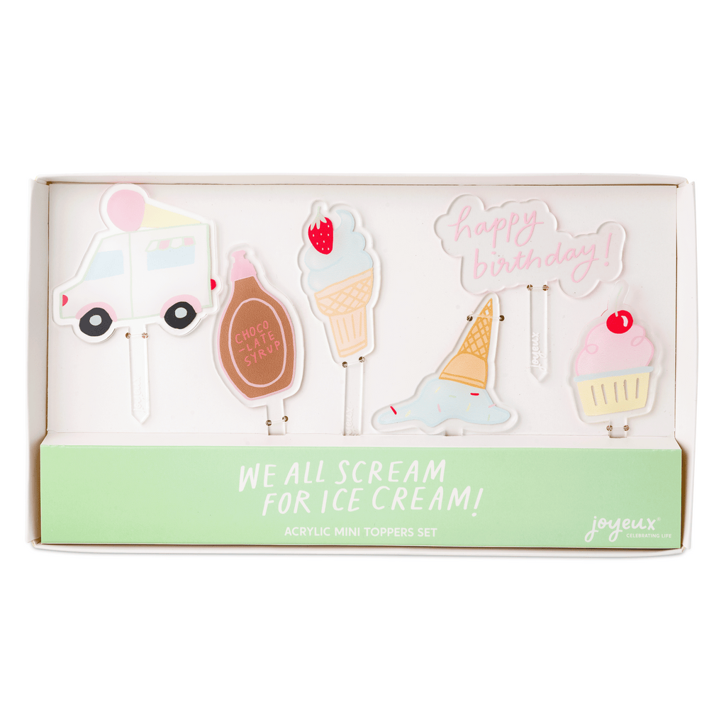 We All Scream For Ice Cream Acrylic Mini Topper Set