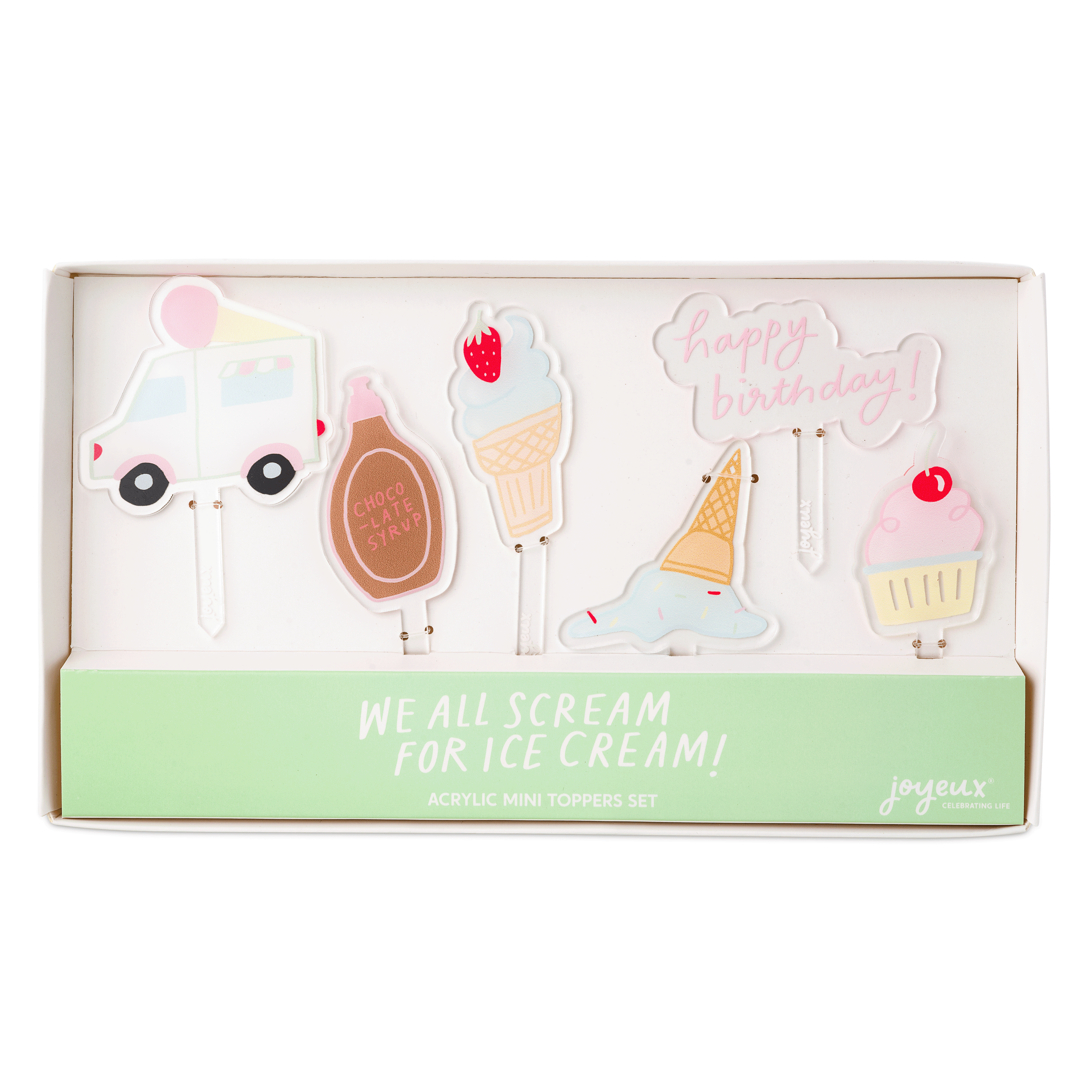We All Scream For Ice Cream Acrylic Mini Topper Set