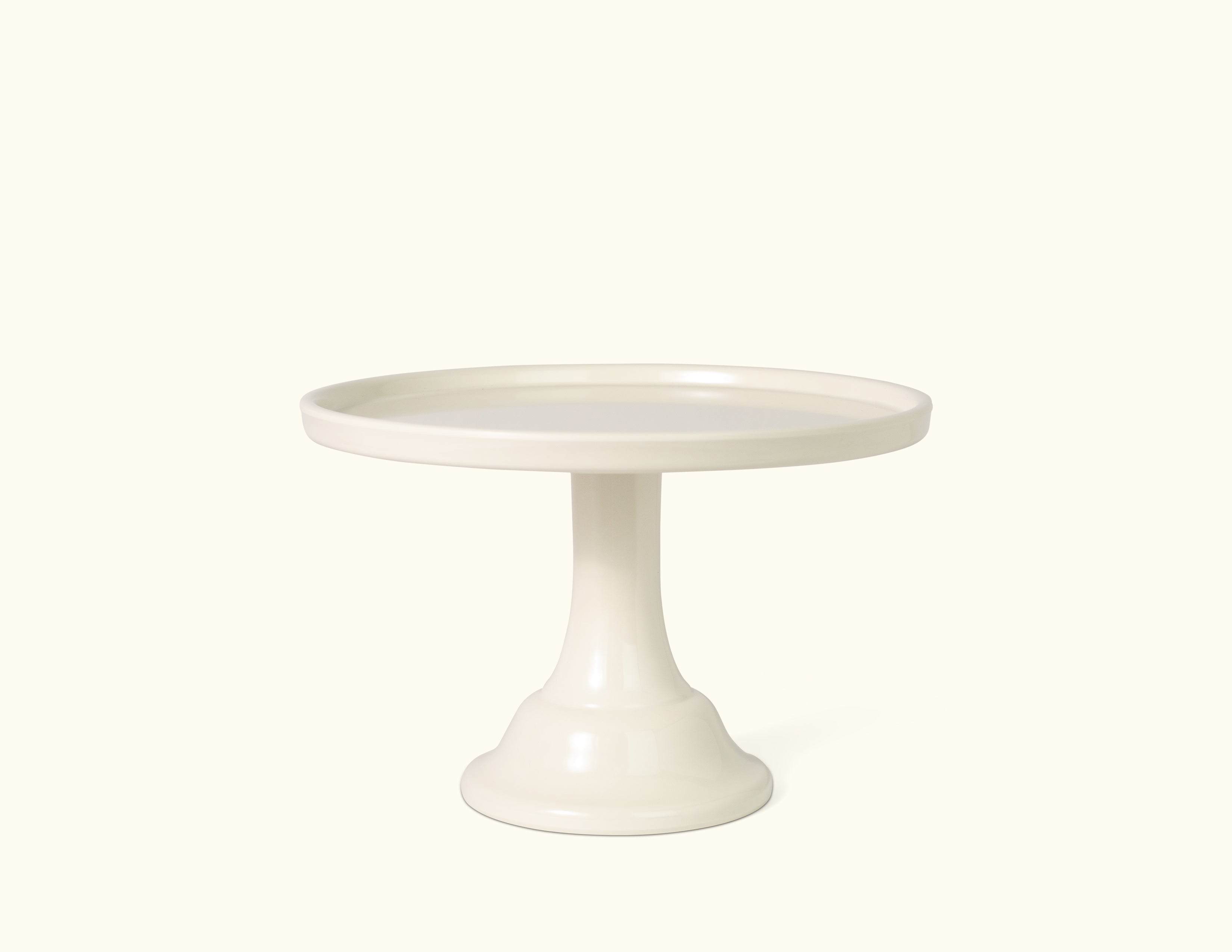 Linen White Melamine Cake Stand-Small