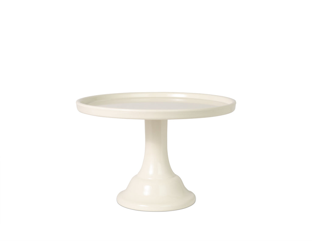 Linen White Melamine Cake Stand-Small