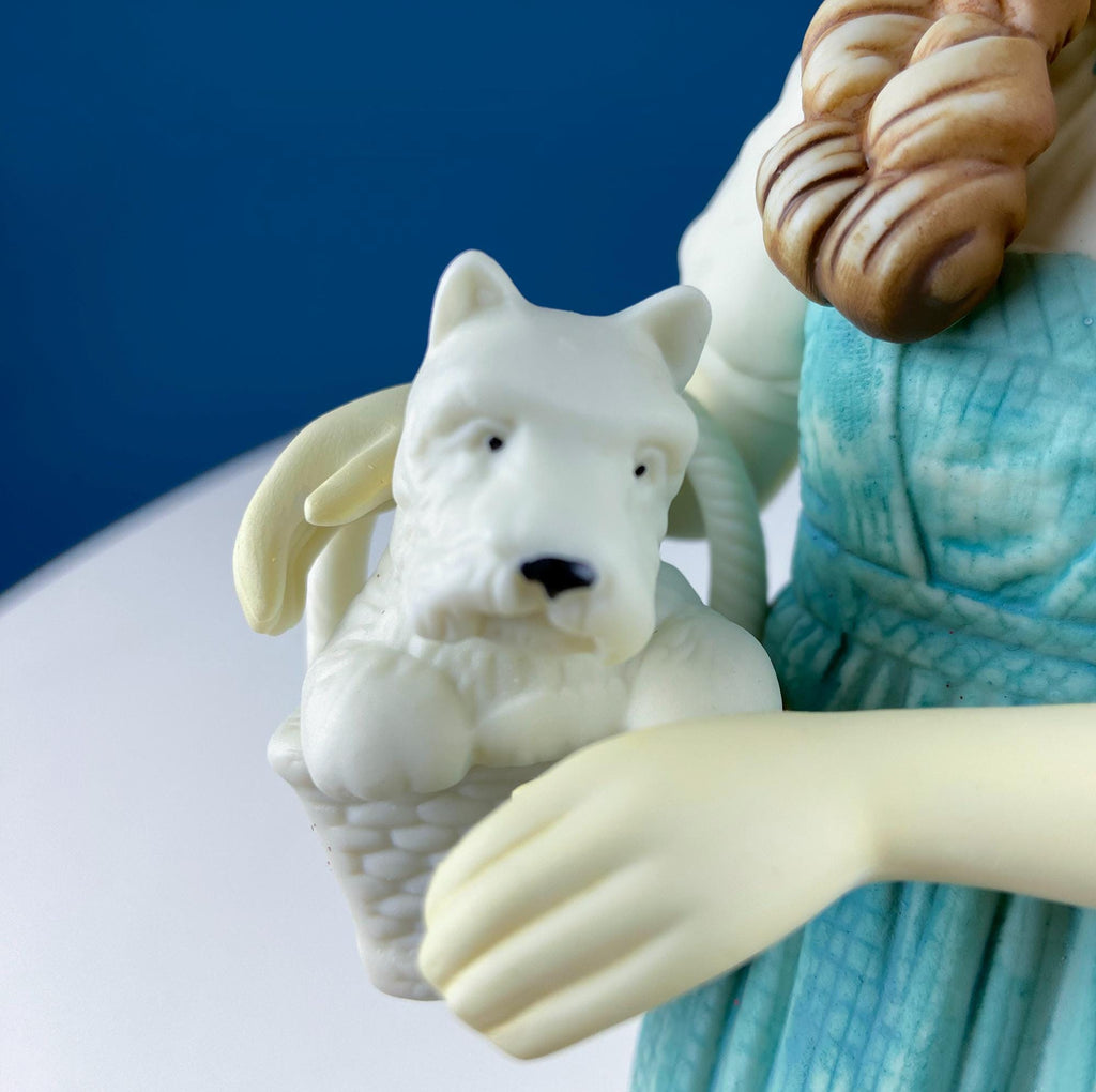 Dorthy in Wizard of Oz with Toto & Snowbabies. Dept. 56 Premiere Edition, Guest Collection. Collectible Porcelain Figurine.