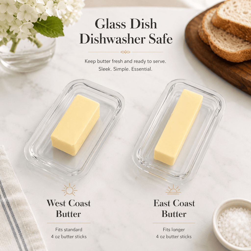 Glass Butter Dish - Grape