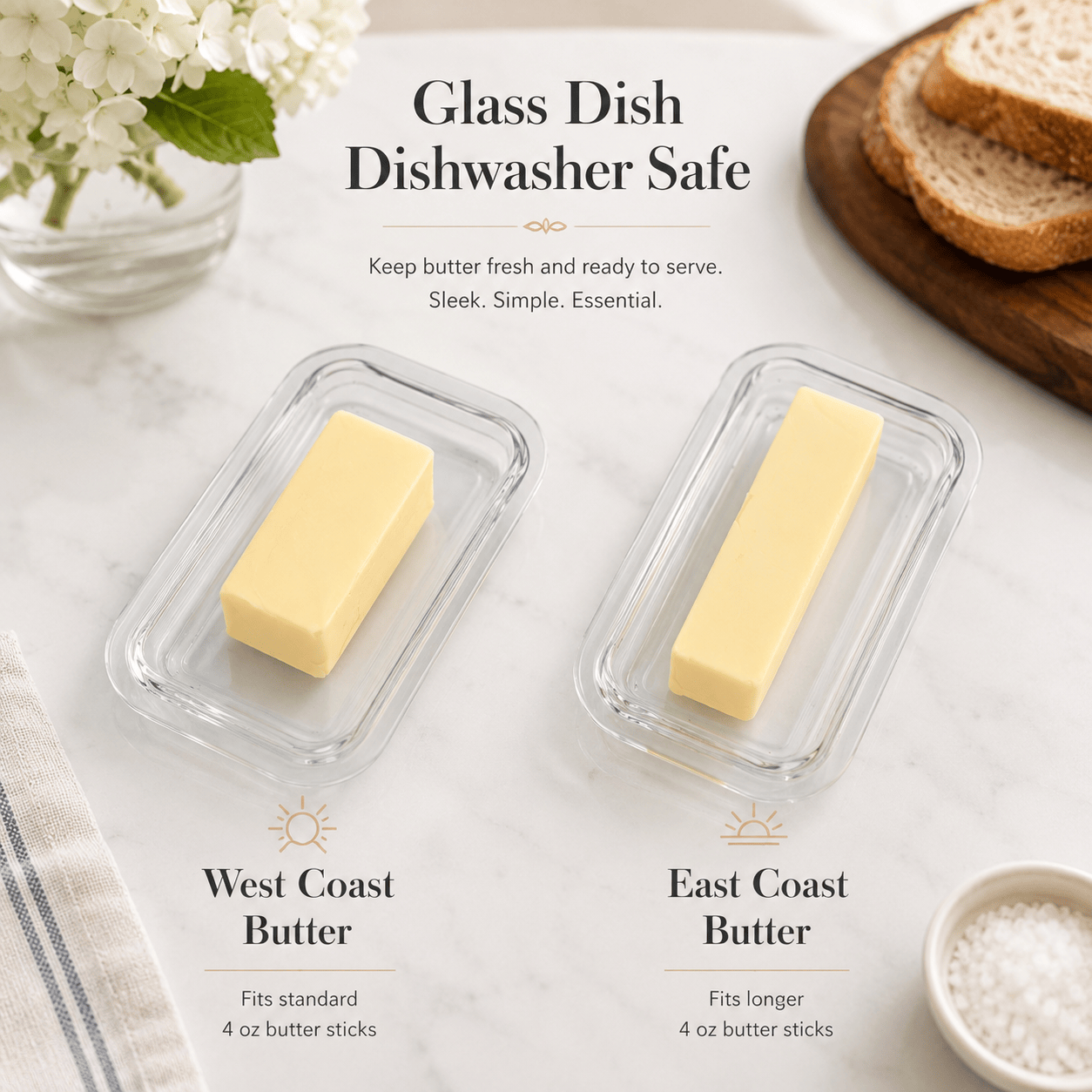 Glass Butter Dish - Grape