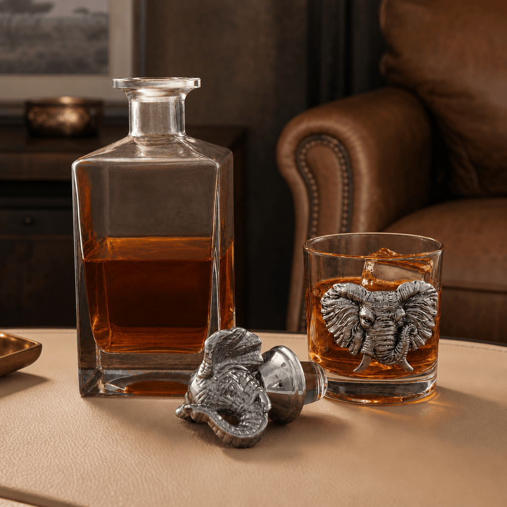Elephant Decanter Set with Glasses