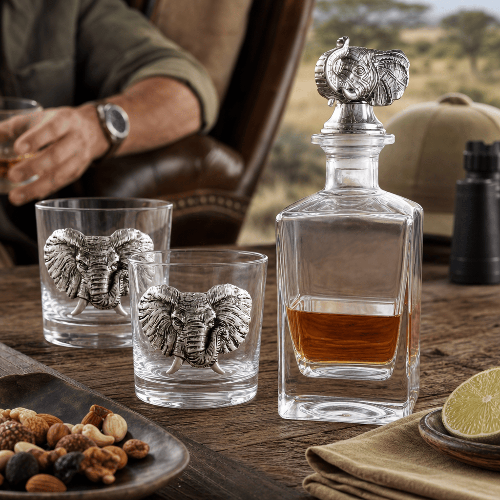 Elephant Decanter Set with Glasses