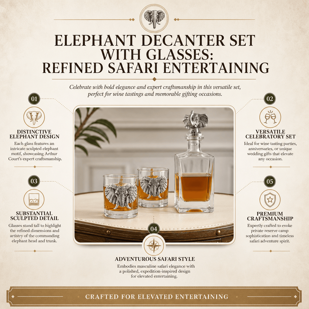 Elephant Decanter Set with Glasses