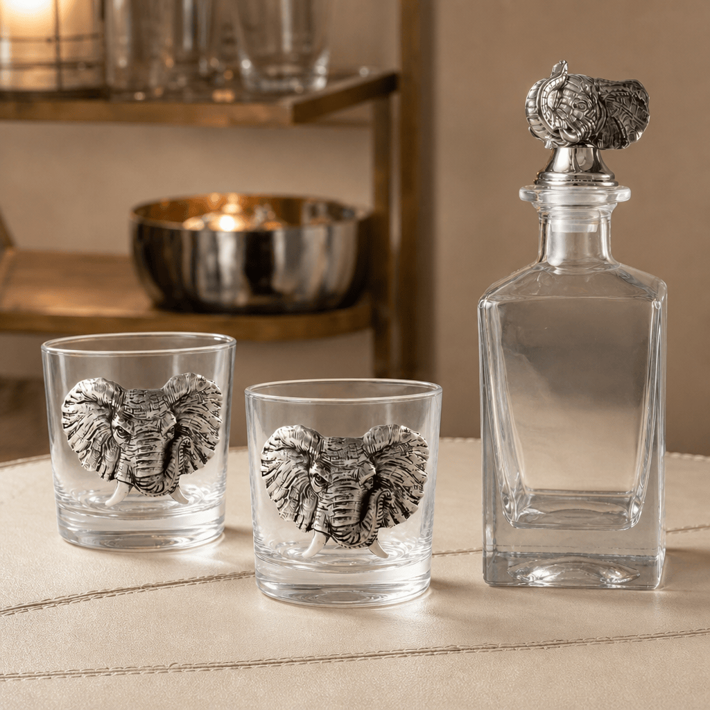 Elephant Decanter Set with Glasses