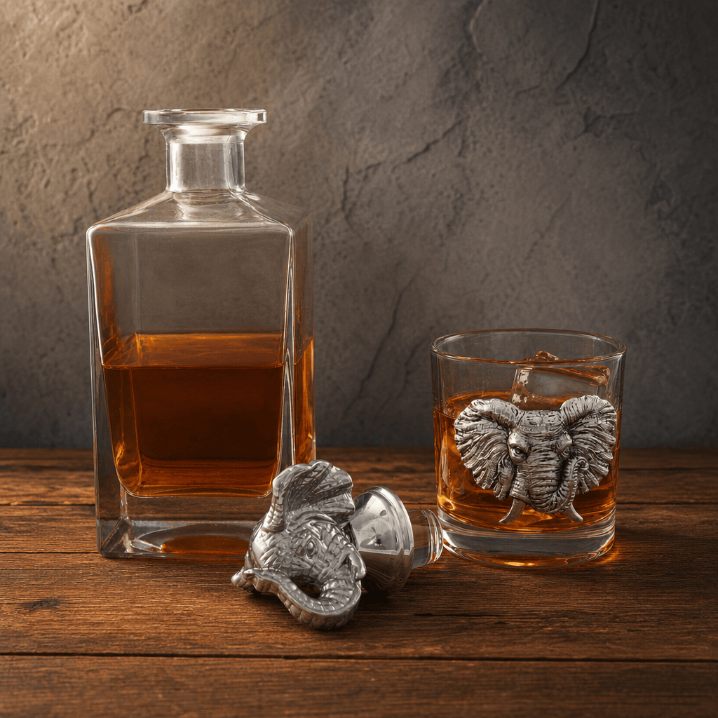 Elephant Decanter Set with Glasses