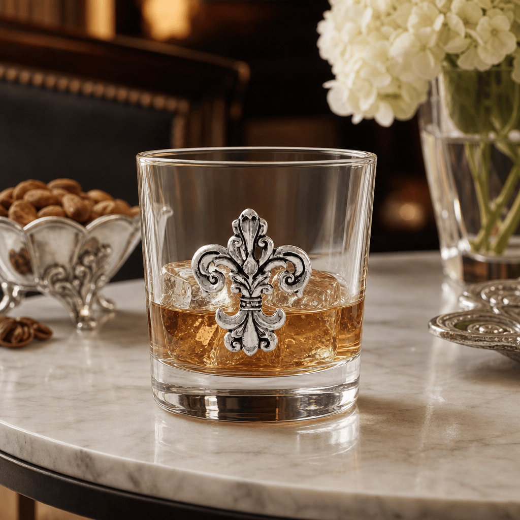 Fleur-de-Lis Bar Glasses Set of 4