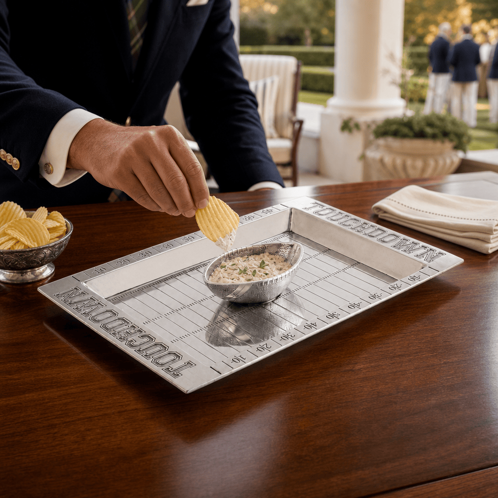 Football Field Chip and Dip Tray and Bowl